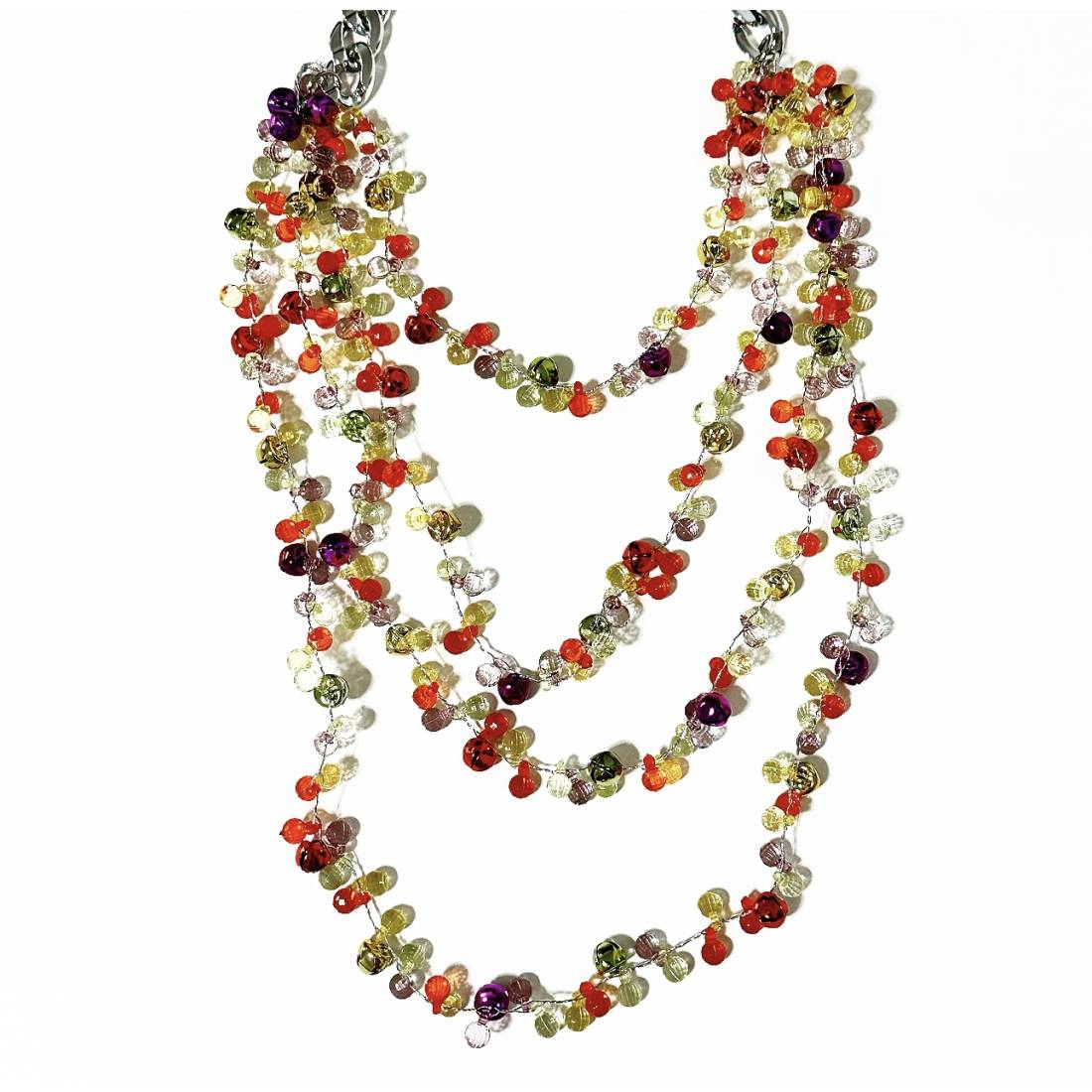COLLANA MULTI FILO CRISTALLI COLOR