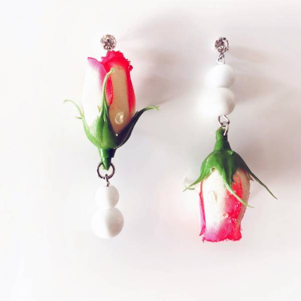 ORECCHINI ROSE SU E GIù FUCSIA