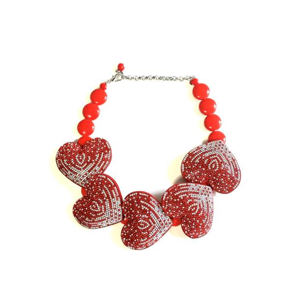 COLLANA CUORI ROSSI GLITTER...