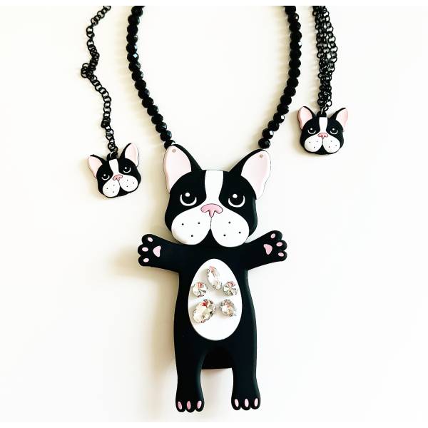 COLLANA BULLDOG CRYSTAL