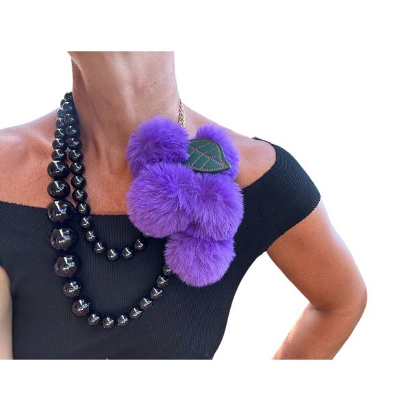COLLANA UVA VIOLA PELUCHE
