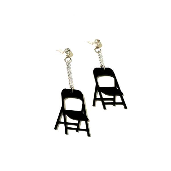 ORECCHINO SEDIE 2D BLACK