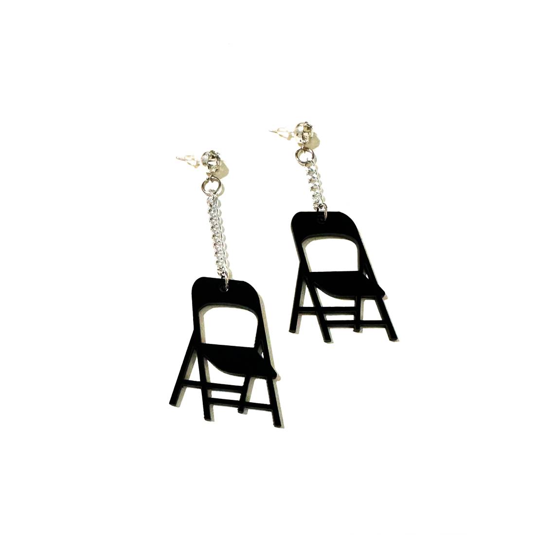 ORECCHINO SEDIE 2D BLACK