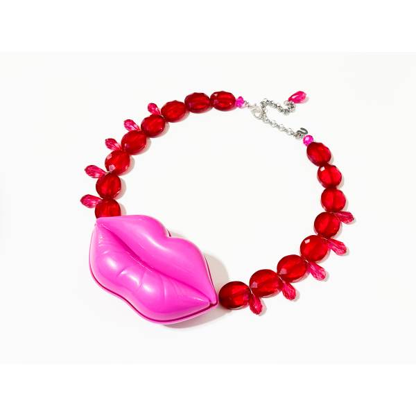 COLLANA BOCCA FUCSIA