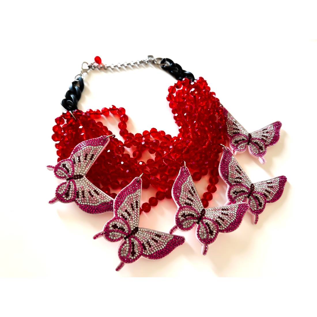 COLLANA MULTI FILO CON FARFALLE...