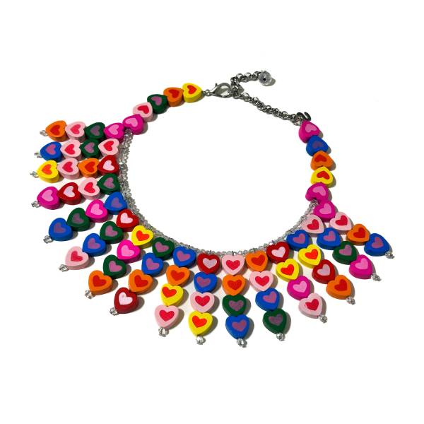 COLLANA MINI CUORI LEGNO