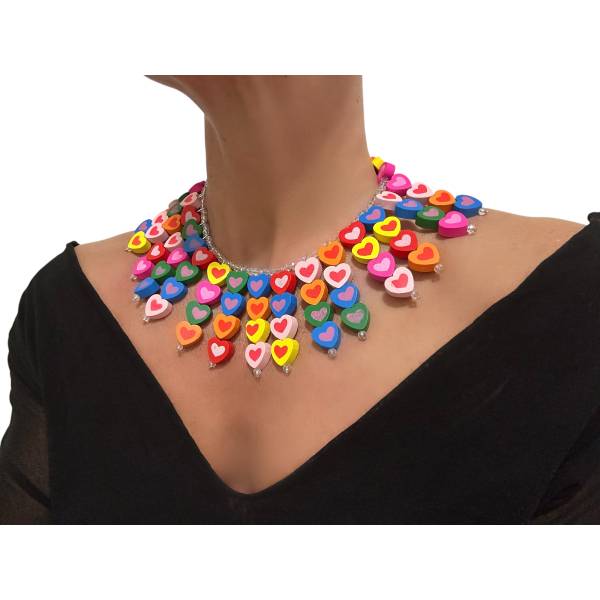 COLLANA MINI CUORI LEGNO 2