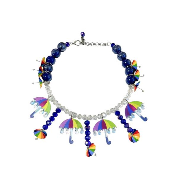 COLLANA OMBRELLI BLU