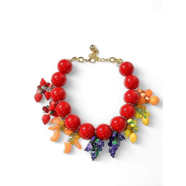 COLLANA BOLLE ROSSE FRUTTA