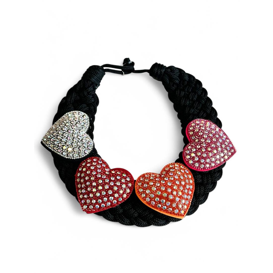 COLLANA IN COLLARINO  CON CUORI