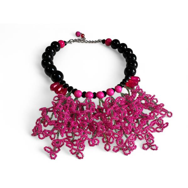COLLANA FIORI FUCSIA IN...