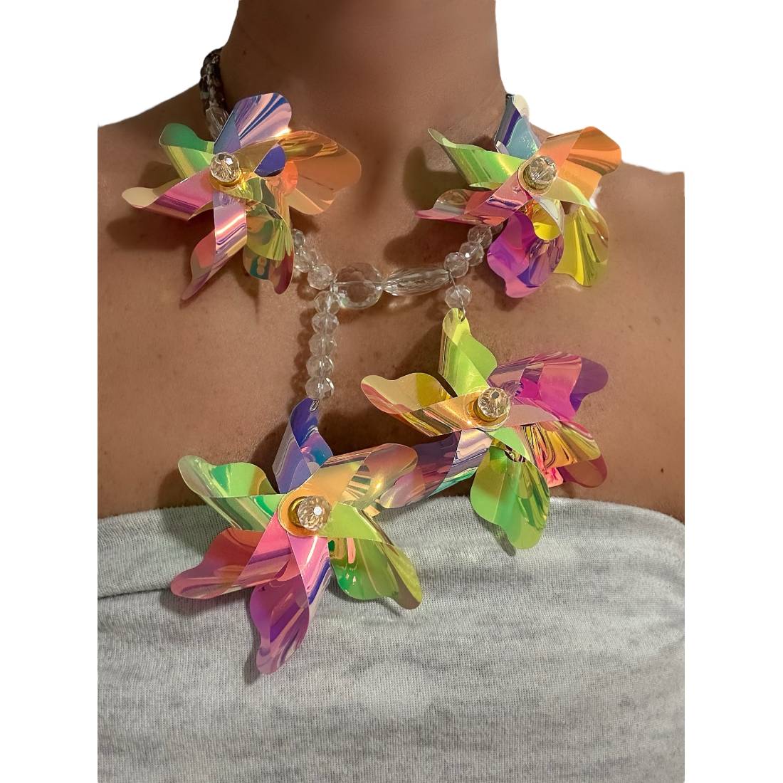 COLLANA GIRANDOLE CANGIANTI
