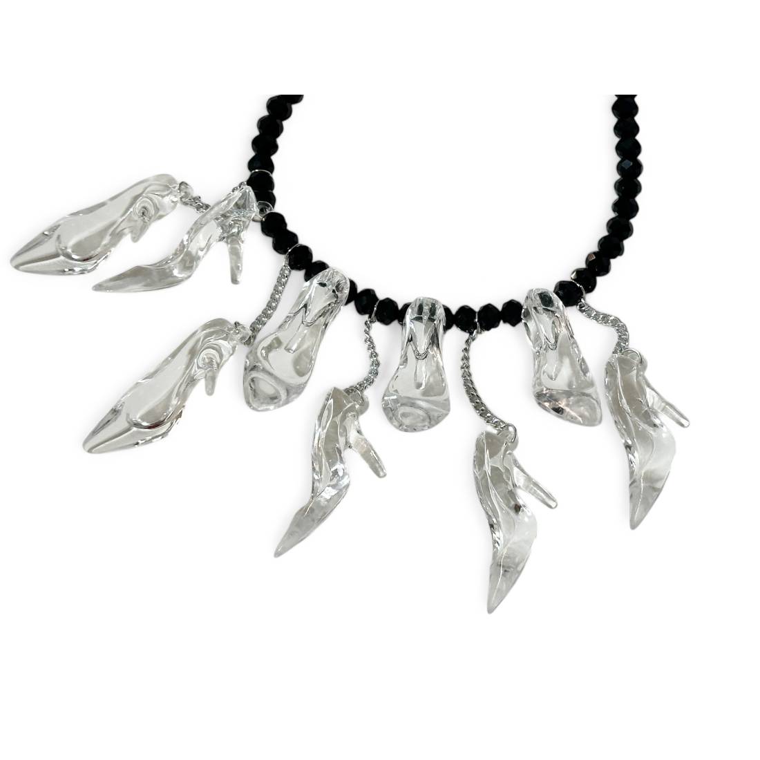 COLLANA SCARPE CON IL TACCO TRASPARENTI