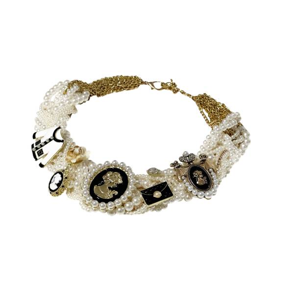 COLLANA TRECCIA PERLE