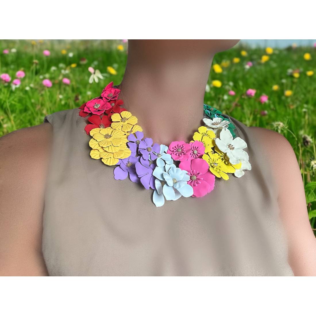 COLLANA FIORI MULTI MIX COLOR