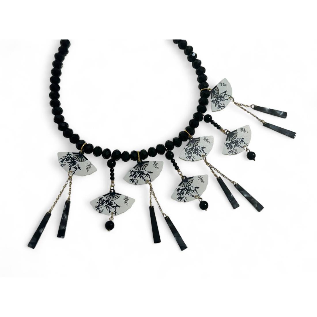 COLLANA VENTAGLI BLACK AND WHITE