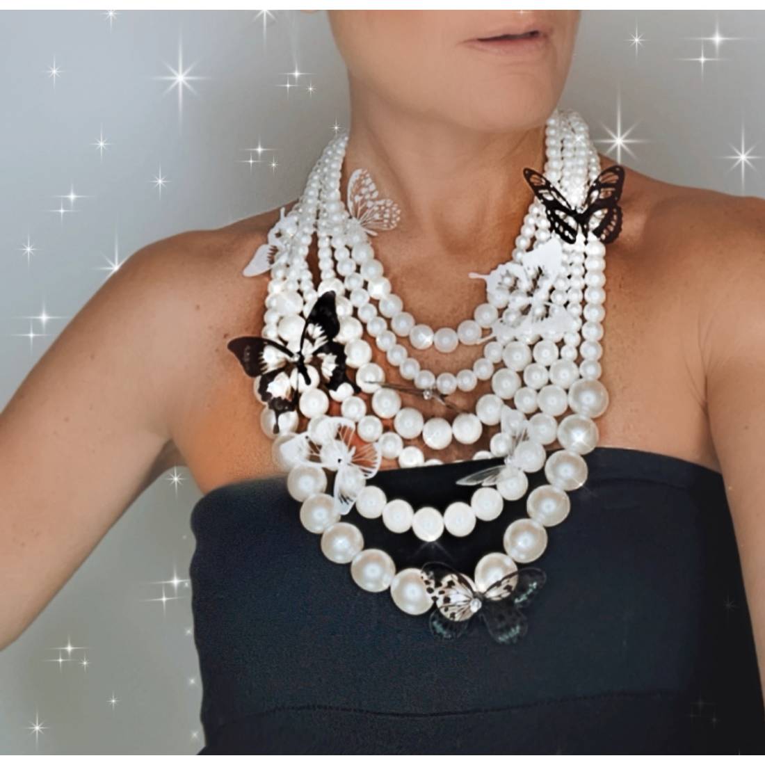 COLLANA FARFALLA B/W