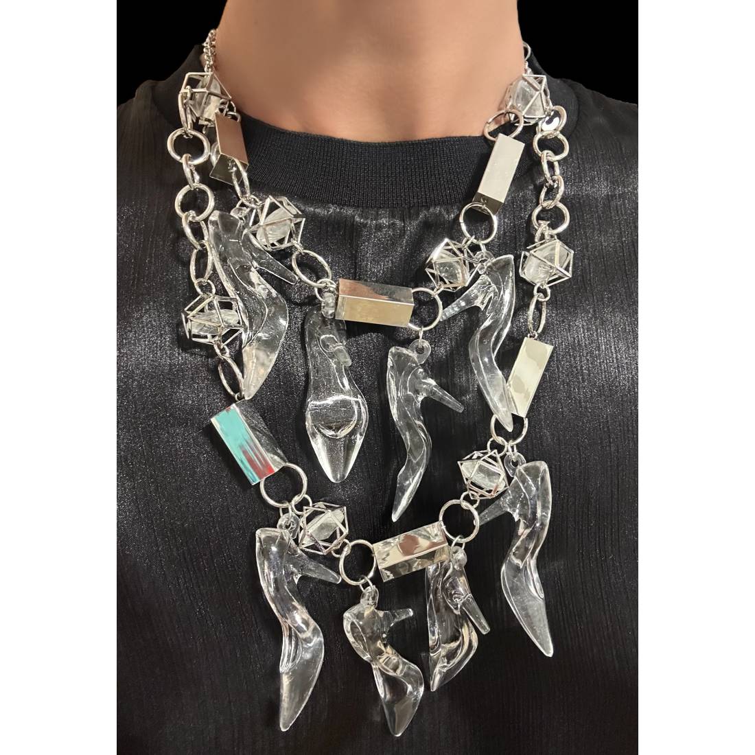 COLLANA TACCHI TRASPARENTI LUNGA