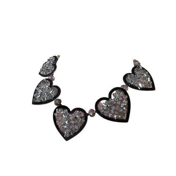 COLLANA CUORI STRASS BLACK 2