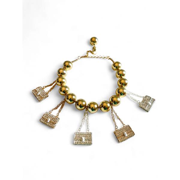 COLLANA BORSE CRYSTAL GOLD