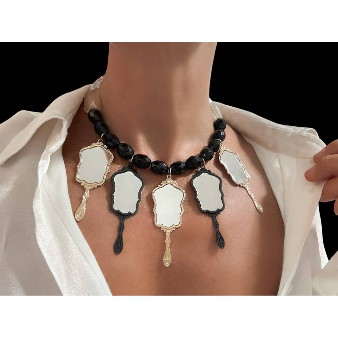 COLLANA SPECCHI GOLD AND BLACK
