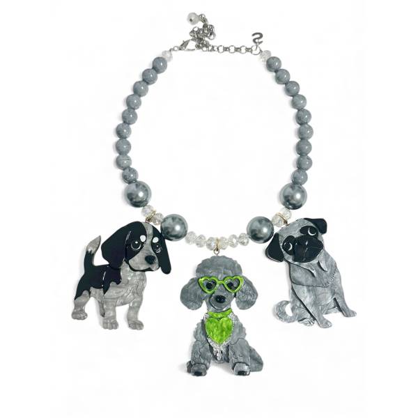 COLLANA TRE CANI GREY