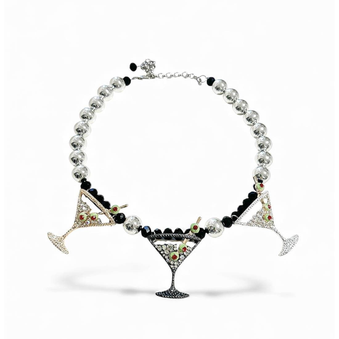 COLLANA MARTINI E OLIVE CRYSTAL