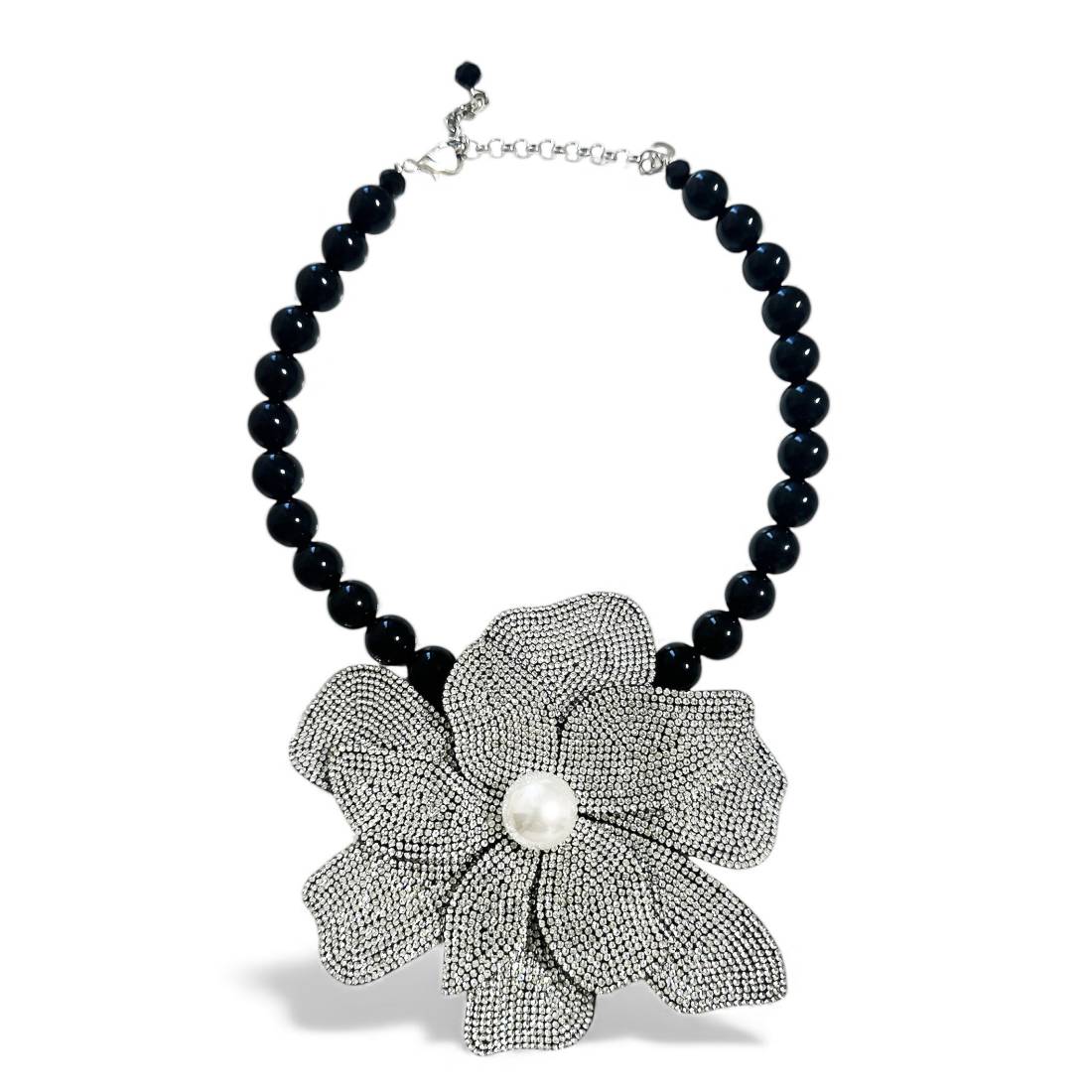 COLLANA FIORE CRISTALLO ARGENTO