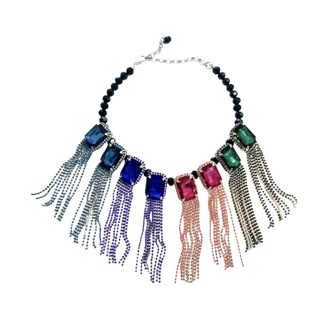 COLLANA GEMME COLORATE A CASCATA