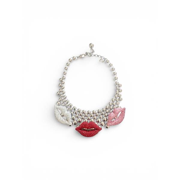 COLLANA BOCCA CRISTALLO METAL
