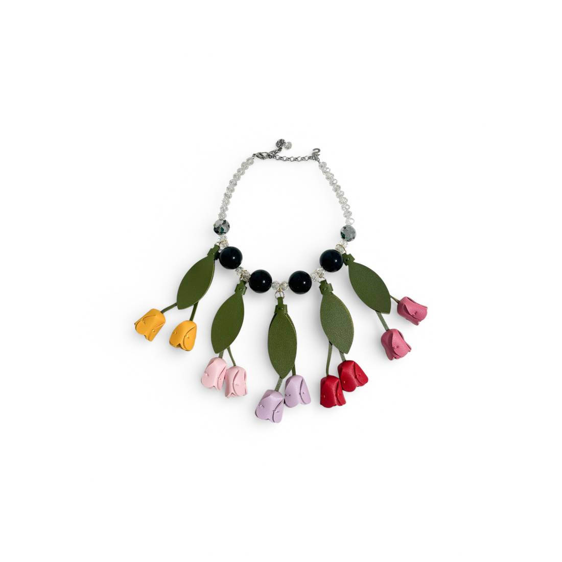 COLLANA TULIPANI PELLE