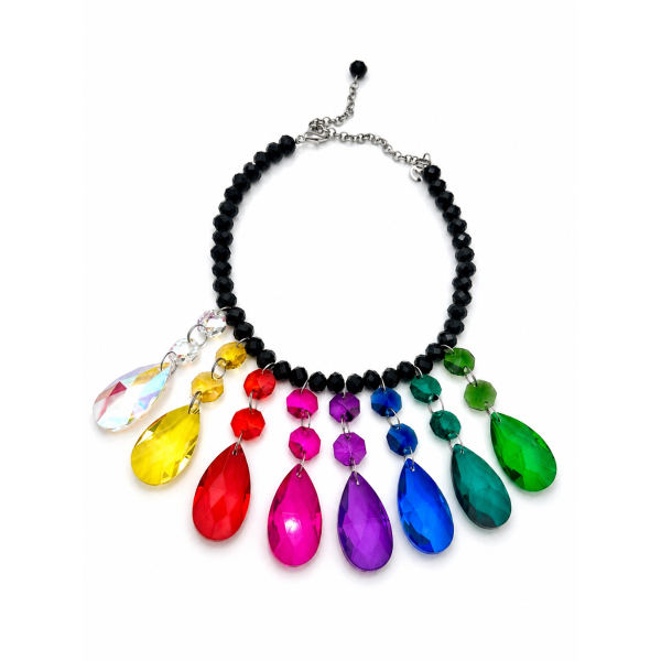 COLLANA GOCCIA CRISTAL COLOR