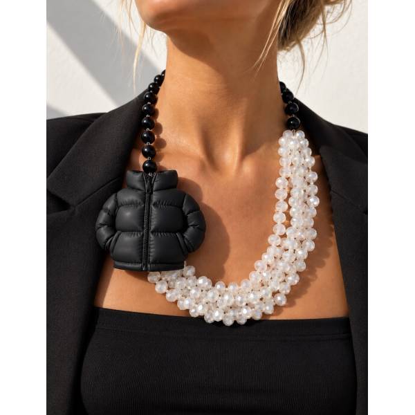 COLLANA PIUMINO NERO 2