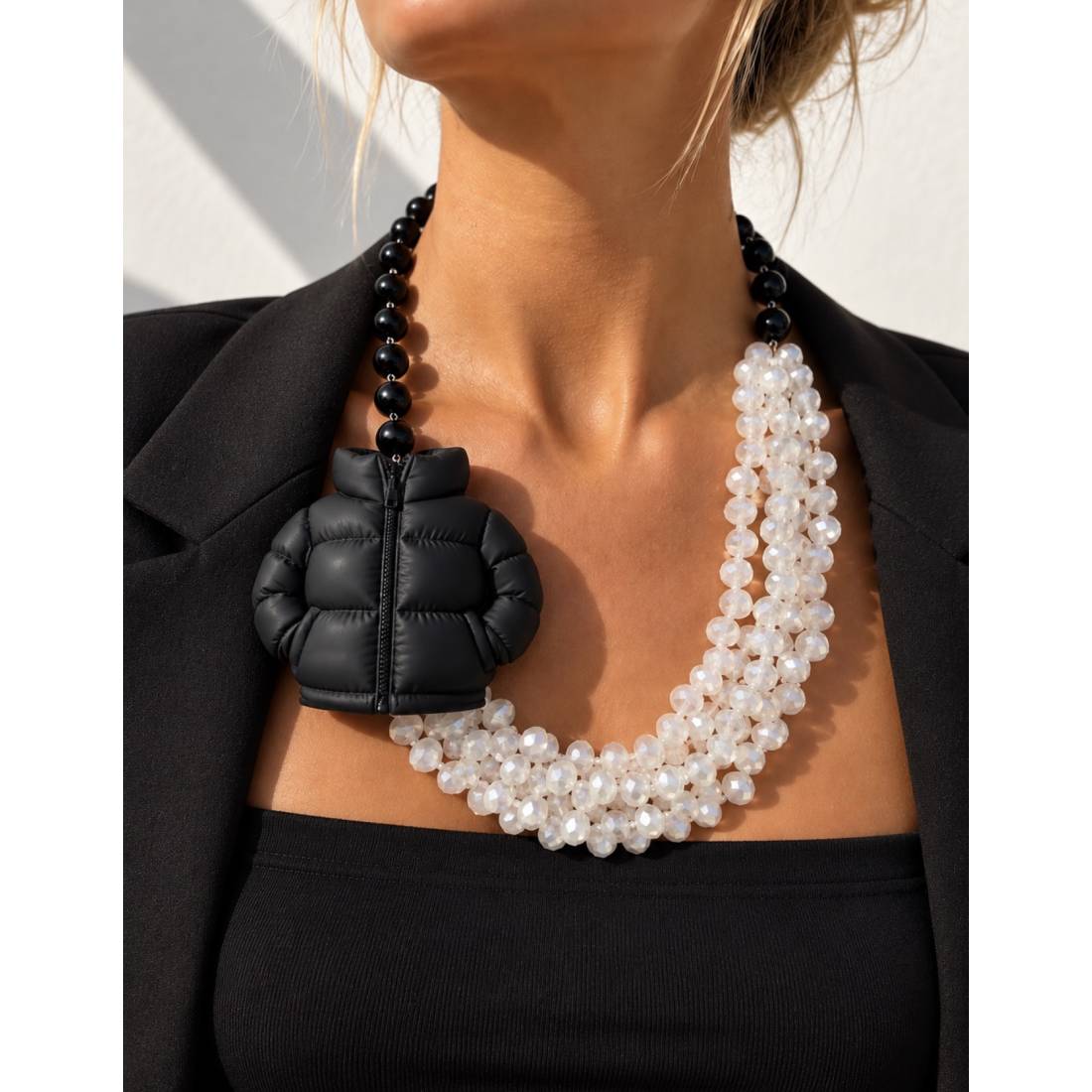 COLLANA PIUMINO NERO