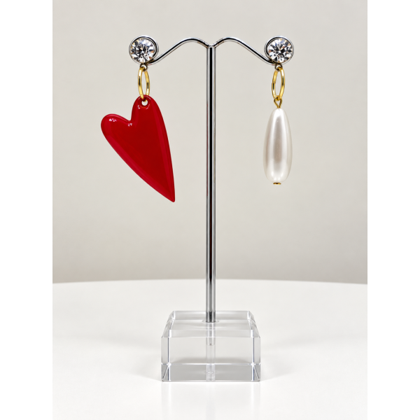ORECCHINI CUORE SMALTO