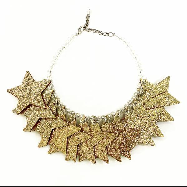 COLLANA STELLE GLITTER GOLD