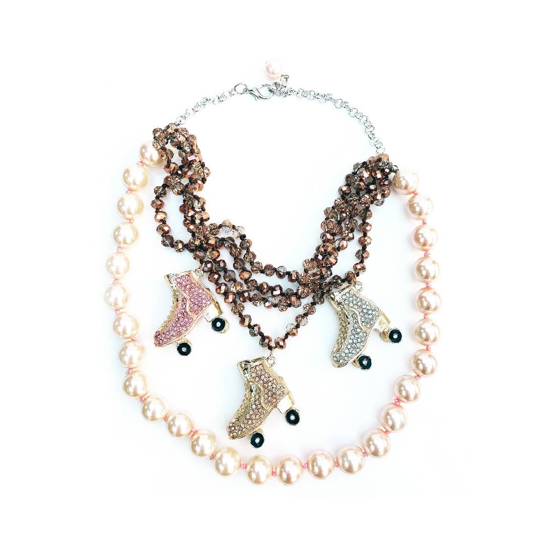 COLLANA PATTINI A ROTELLE CRYSTAL