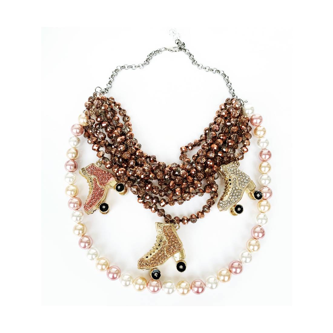 COLLANA PATTINI A ROTELLE CRYSTAL