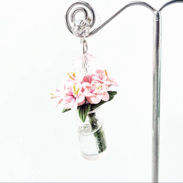 ORECCHINI BOUQUET ROSA ACQUA 2