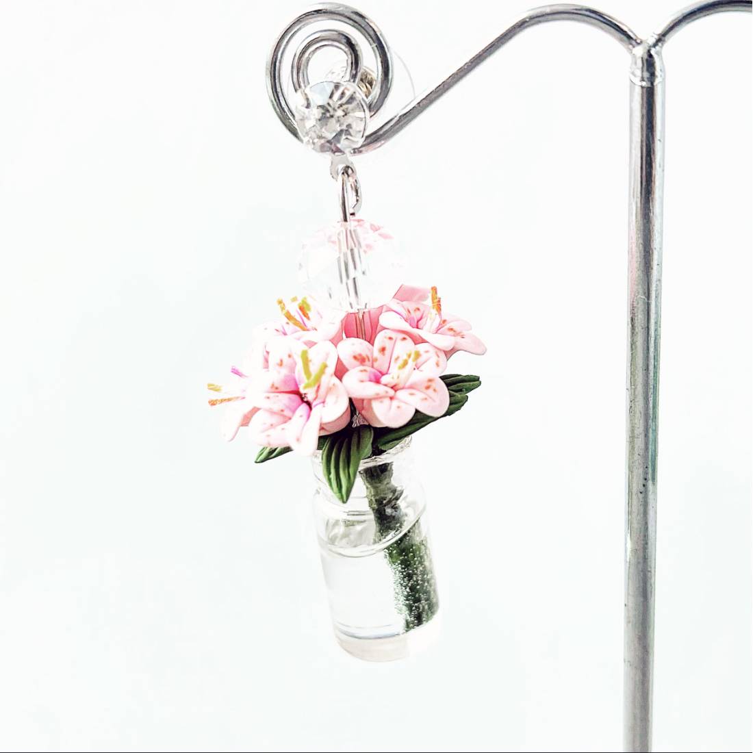 ORECCHINI BOUQUET ROSA ACQUA