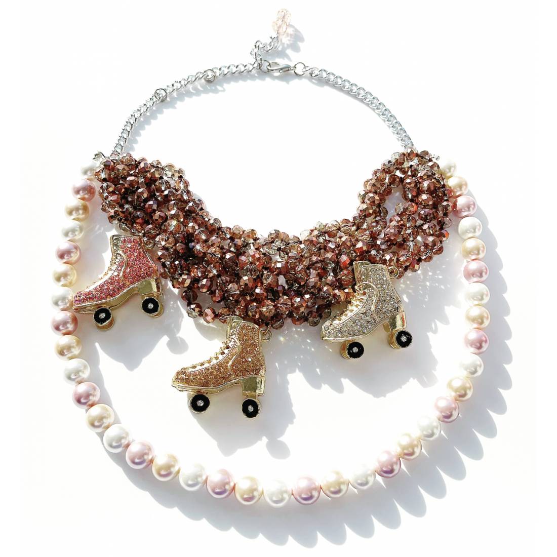 COLLANA PATTINI A ROTELLE CRYSTAL