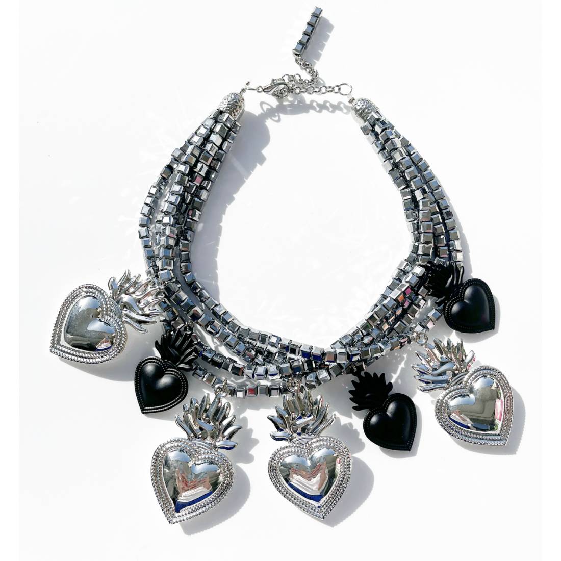 COLLANA CUORE SACRO ARGENTO