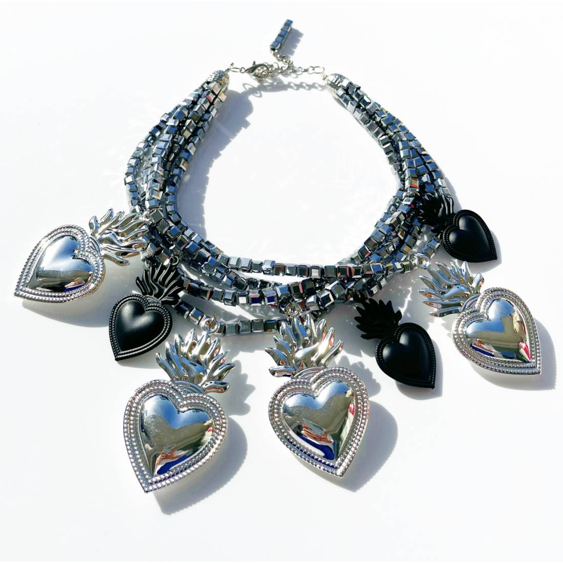 COLLANA CUORE SACRO ARGENTO