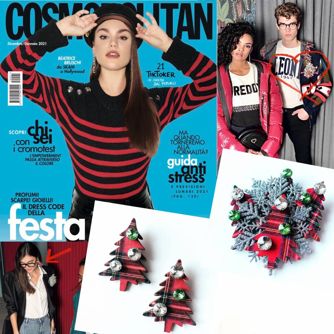 COLLANA NATALE ALBERI TARTAN E CRISTALLI