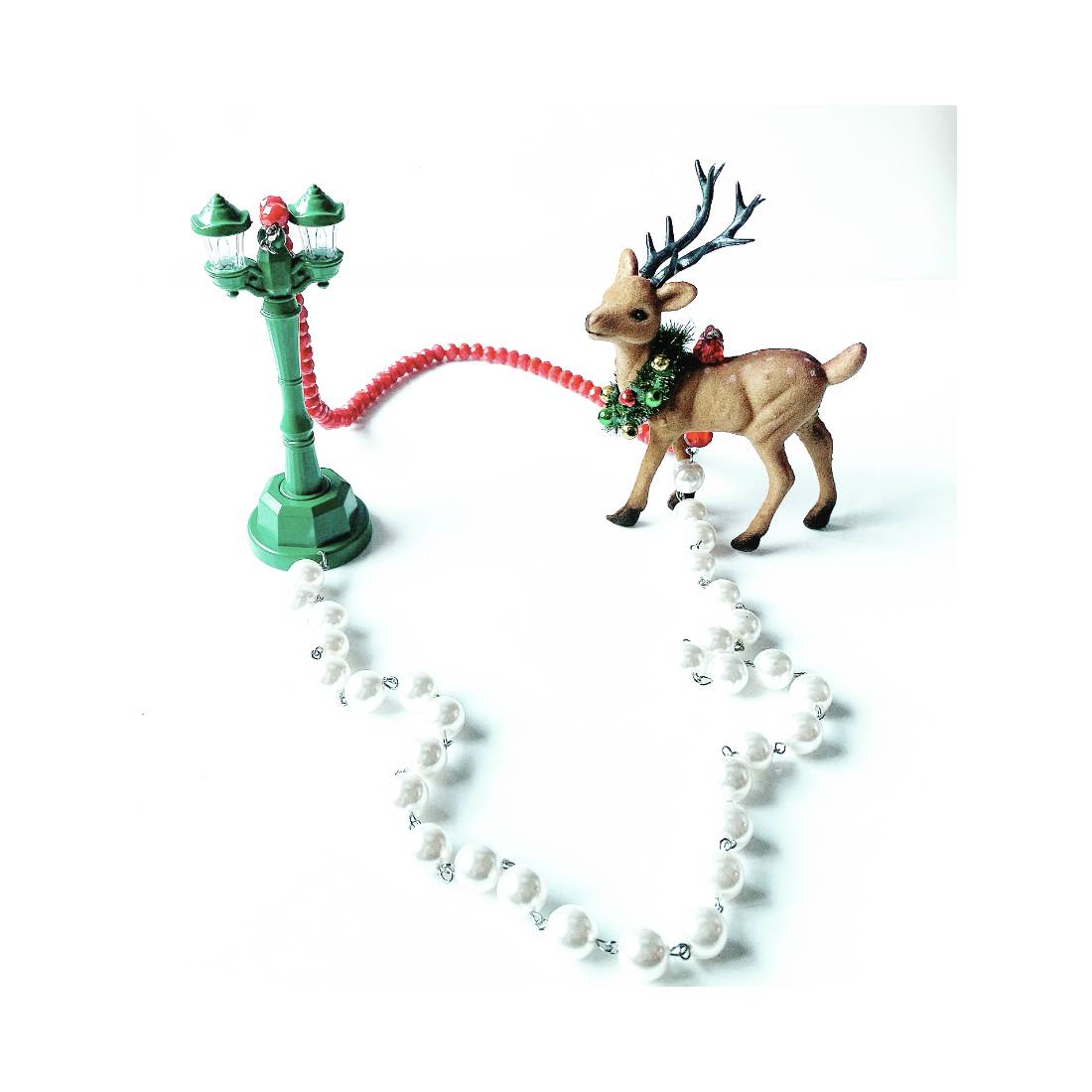 COLLANA NATALE CON LAMPIONE LUMINOSO