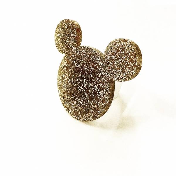 ANELLO MICKEY CRYSTAL GOLD