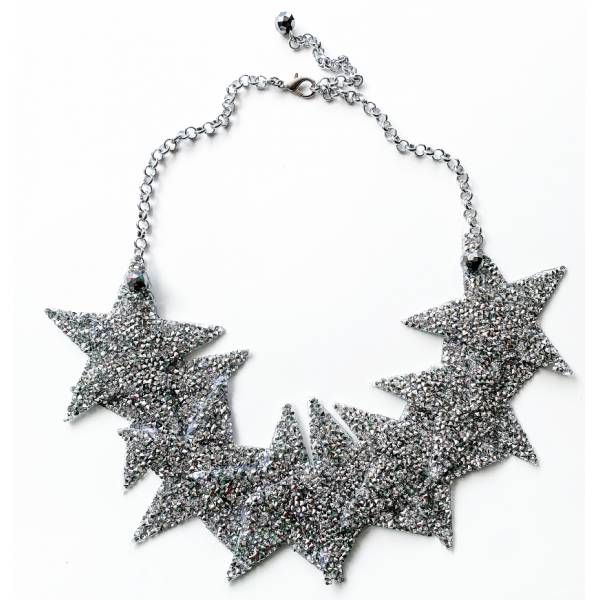 COLLANA STELLE GLITTER ARGENTO