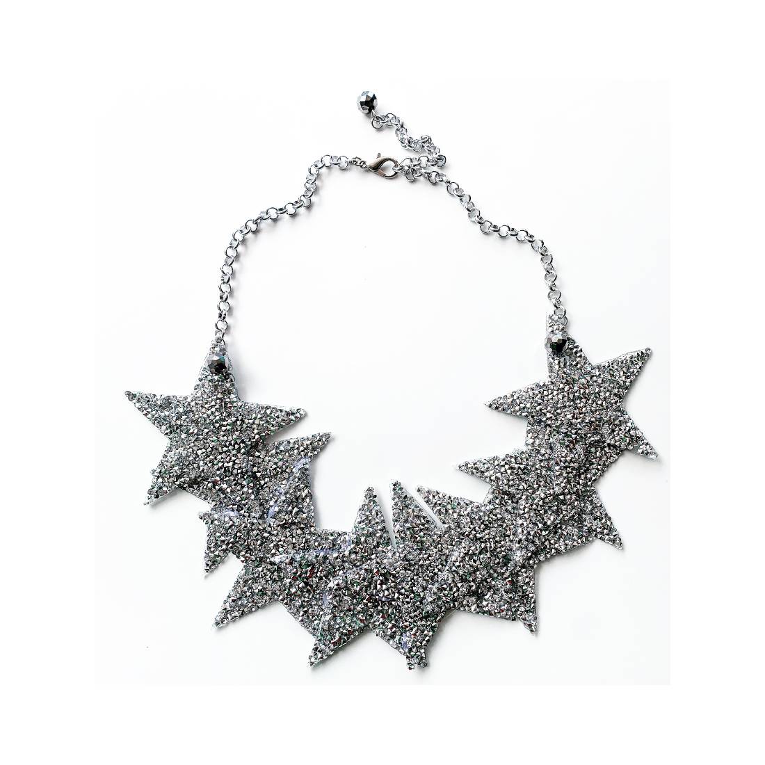 COLLANA STELLE GLITTER ARGENTO