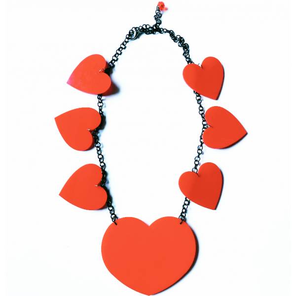 COLLANA CUORI ROSSI PLEXI