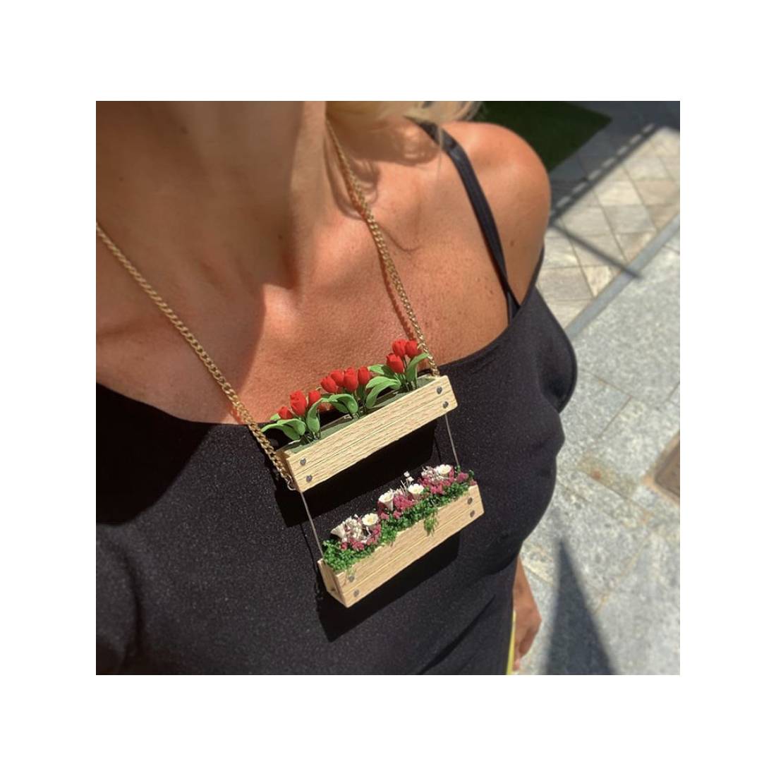 COLLANA DOPPIO BALCONCINO FIORI